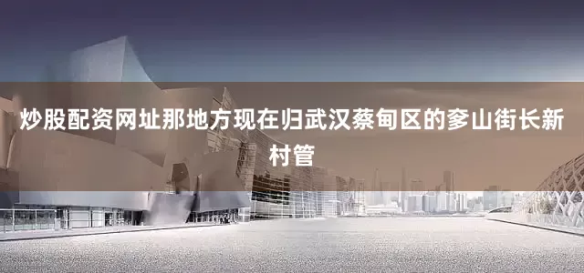 炒股配资网址那地方现在归武汉蔡甸区的奓山街长新村管