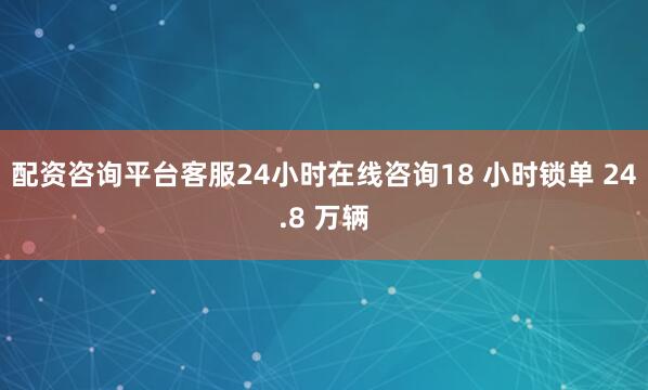配资咨询平台客服24小时在线咨询18 小时锁单 24.8 万辆